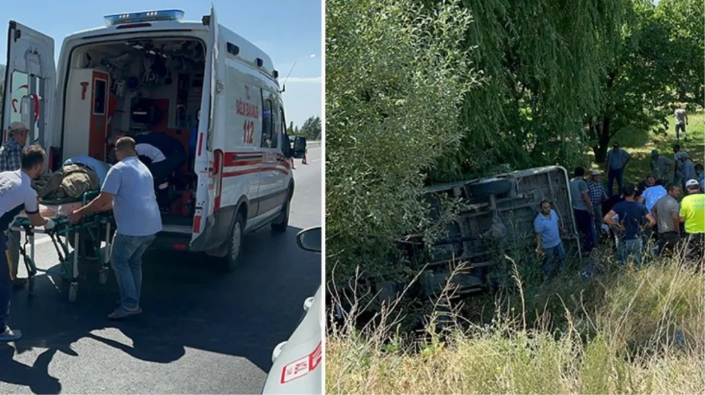 Afyonkarahisar’da mevsimlik işçileri taşıyan minibüs devrildi: 4 ölü, çok sayıda yaralı var
