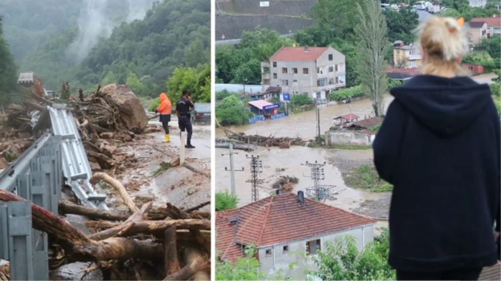 Zonguldak’ta heyelan ve sel felaketi! Yollar kaya parçalarıyla kapandı, sadece acil geçişlere izin veriliyor