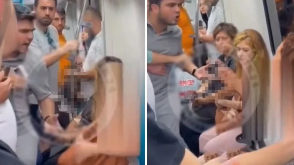 Marmaray’da yanındaki kadının başörtüsünü zorla çıkarmaya çalıştı, yolcular tepki gösterdi