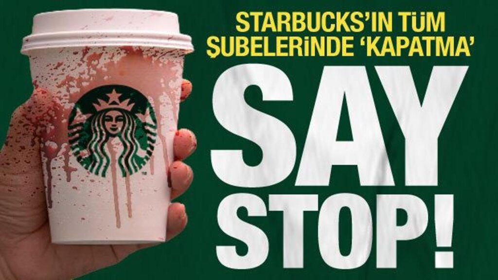 AK Partili gençlerden İsrail destekçisi Starbucks’ta “yer kapatma” eylemi: Say Stop