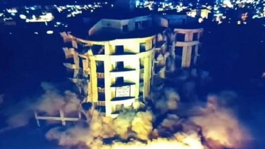 Gaziantep’te dinamitle patlatılan bina yıkılmadı