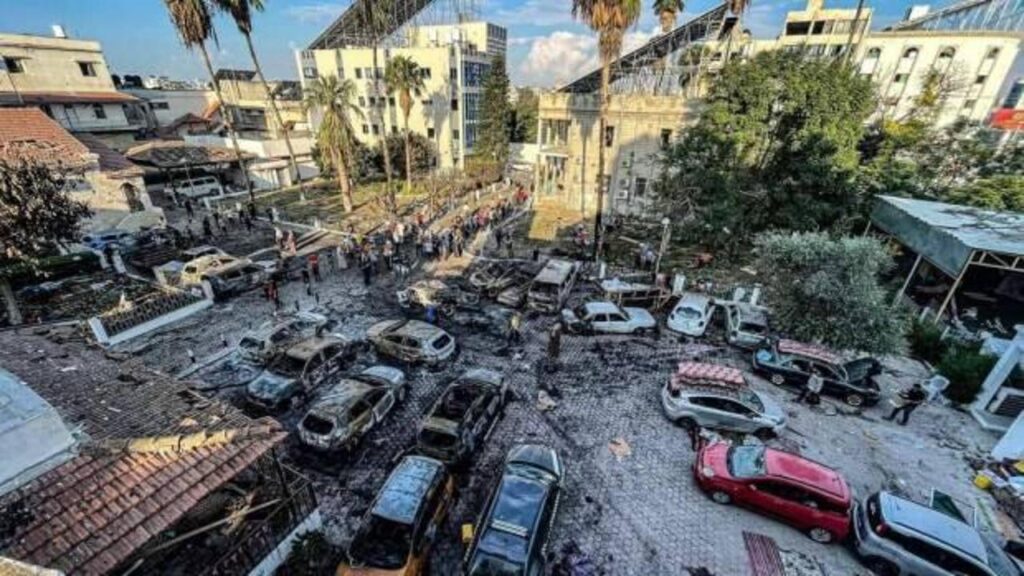 Hasar gün ağarınca ortaya çıktı: Bombalanan hastaneden ilk fotoğraflar