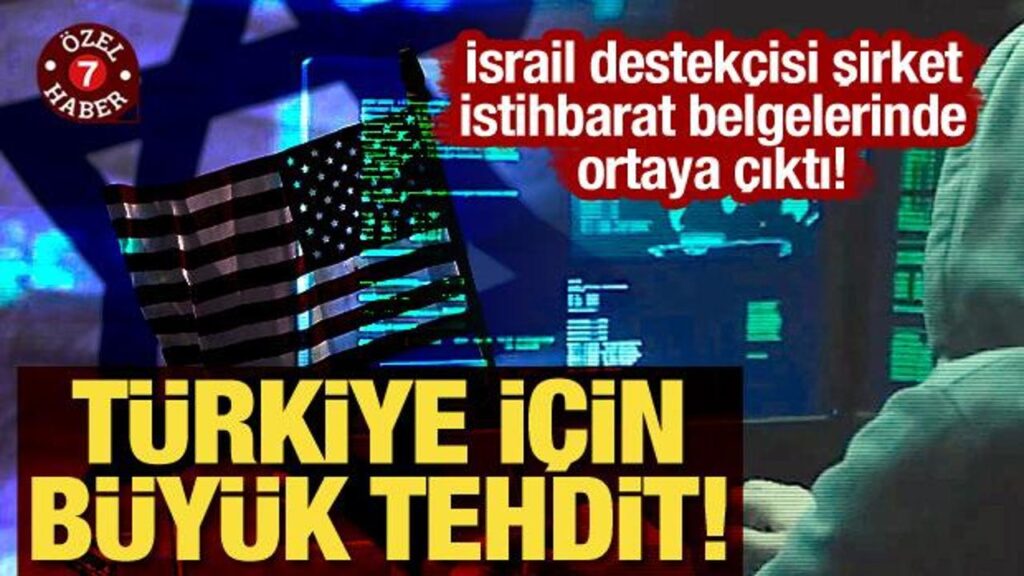 İsrail destekçisi şirket istihbarat belgelerinde ortaya çıktı! Türkiye için büyük tehdit