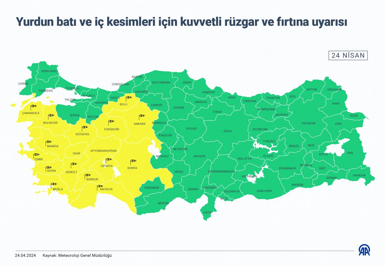 Meteoroloji'den kuvvetli rüzgar ve toz taşınımı uyarısı