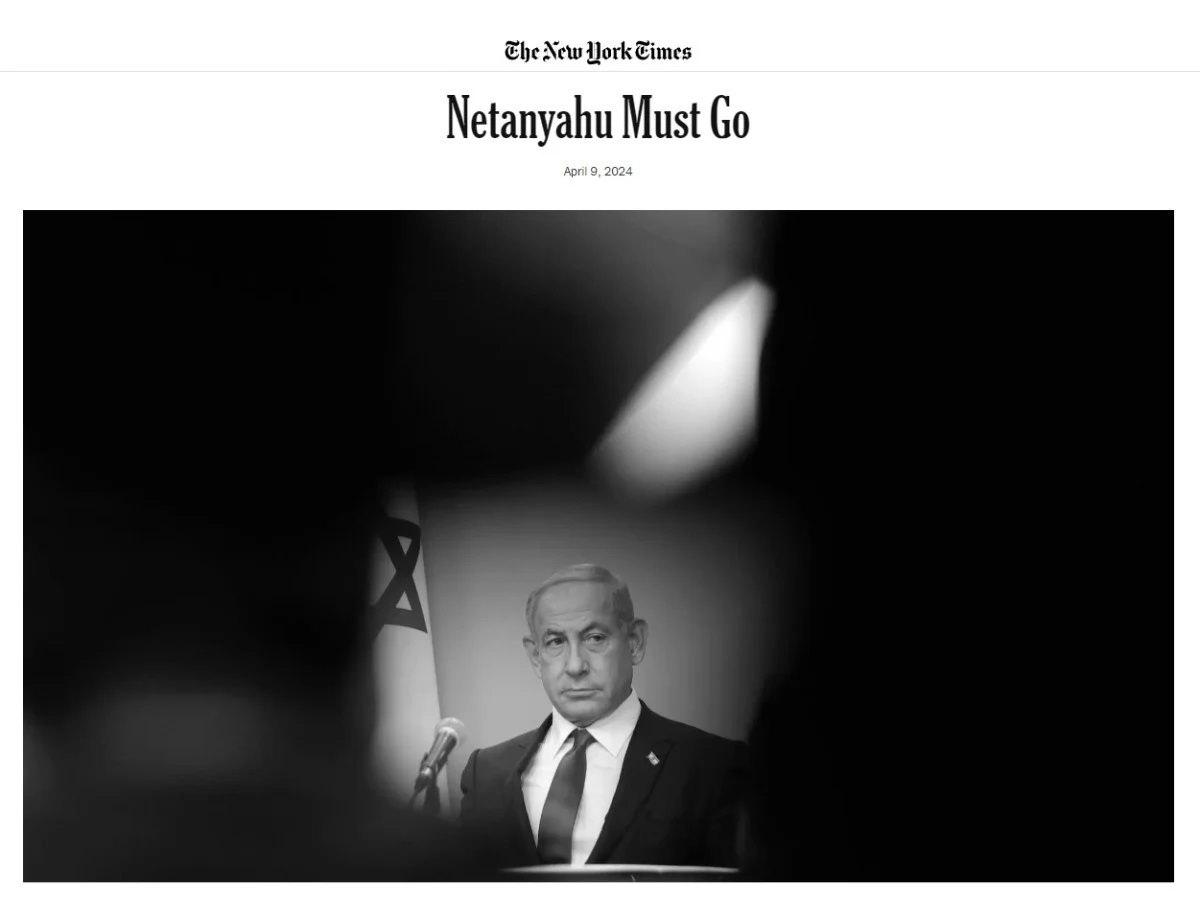 New York Times'tan 'Netanyahu gitmeli' manşeti