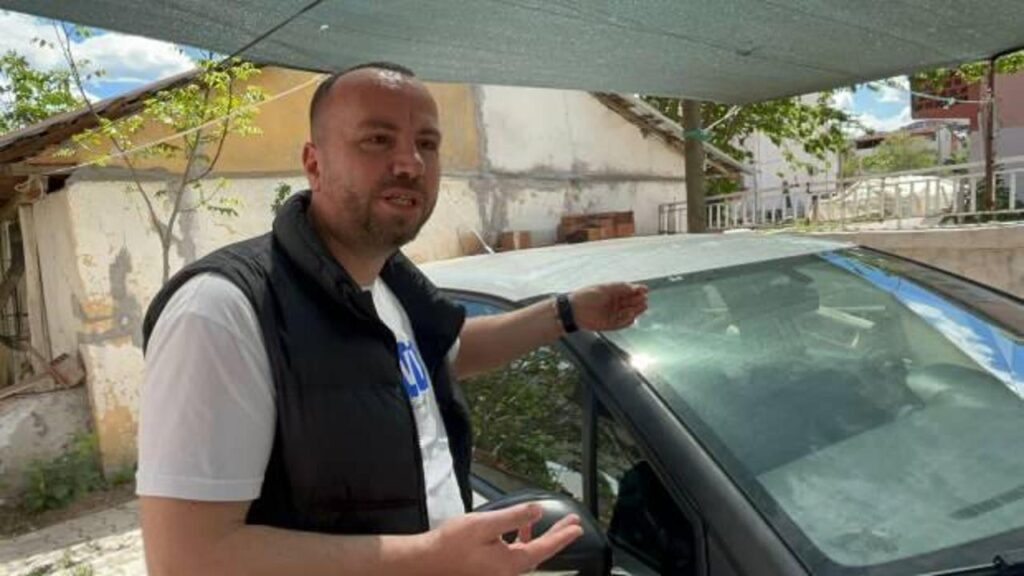 Tokat’ta park halindeki otomobile yorgun mermi isabet etti