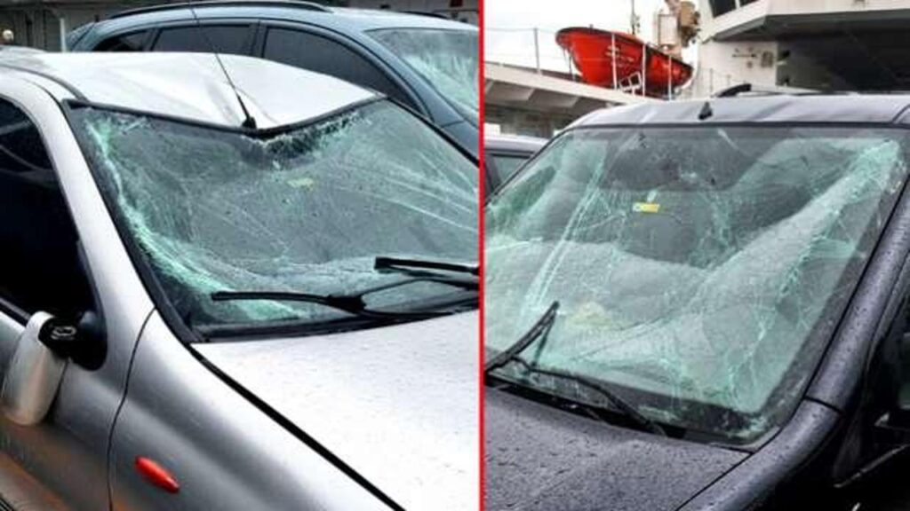 Arabalı vapurda korku dolu anlar! Dev dalgalar camları kırdı