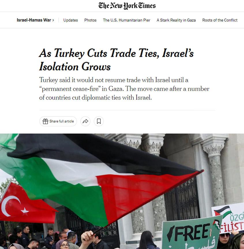 New York Times: Kar eden Türkiye'ydi; İsrail yalnızlaşıyor